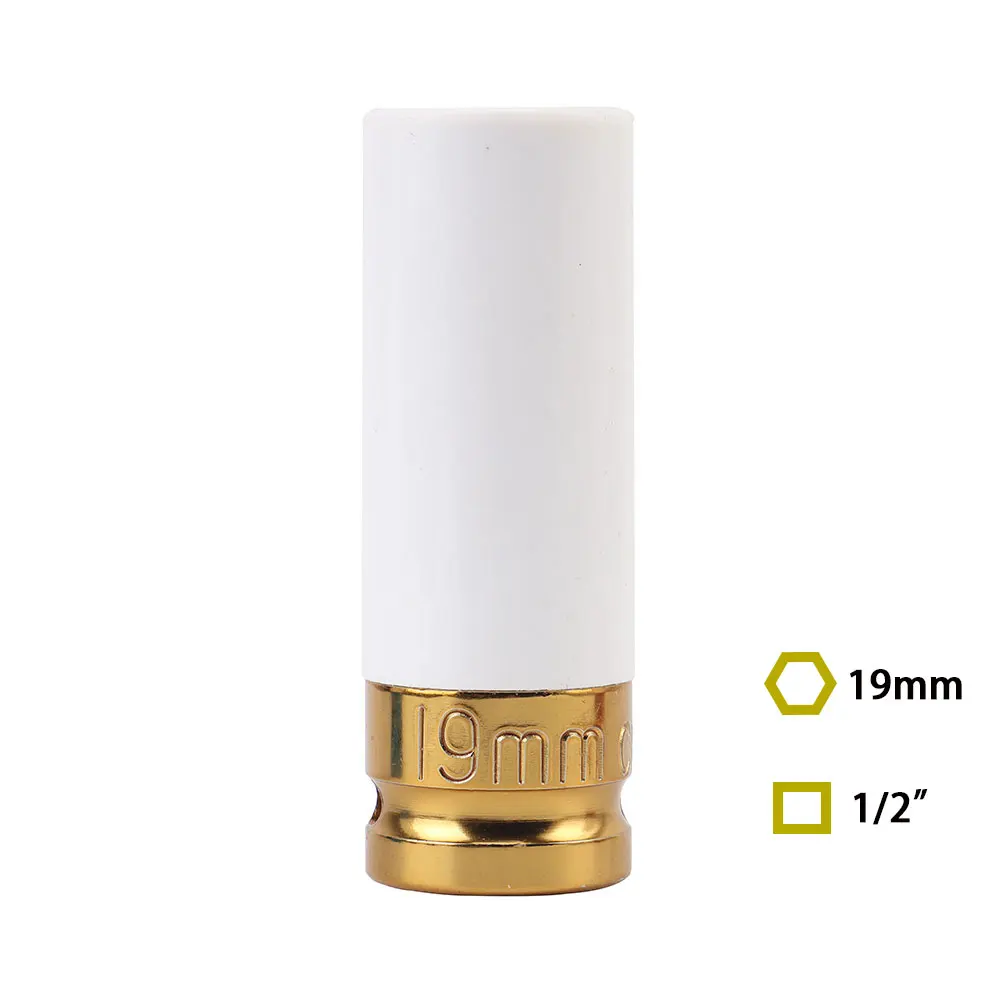 

1 шт. торцевой ключ, гаечный ключ, аксессуары для электропитания, привод 1/2 дюйма, шестигранный конец, хромированный, 17, 19, 21, 22 мм для ремонта автомобиля