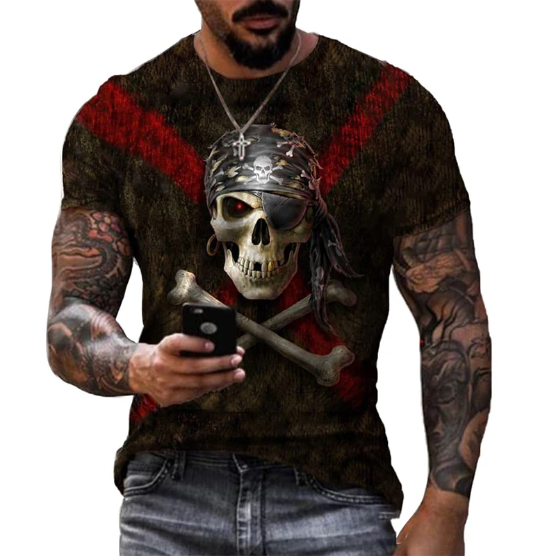 

2022 Летняя мужская футболка с 3D принтом, мужская повседневная спортивная футболка с коротким рукавом для Хэллоуина, мужские футболки, мужска...