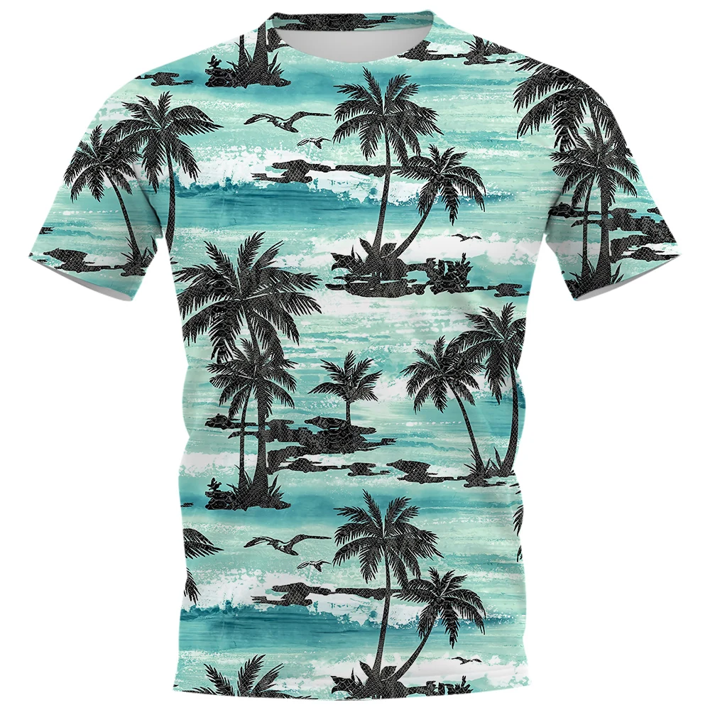 

CLOOCL Men T-Shirt Hawaiian Coconut Tree 3D Printed T Shirt Summer Women Streetwear Short Sleeve Fashion Casual Beach Male Tops