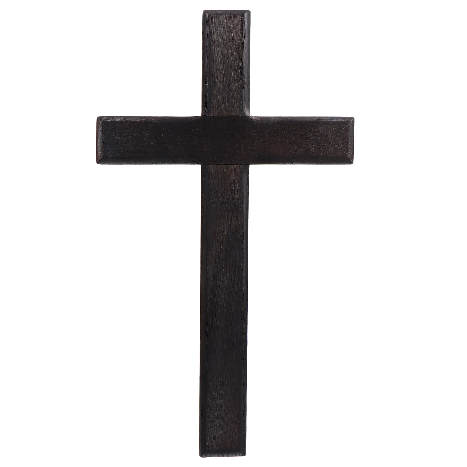 

1pc Decorative Wood Cross Solid Wood Cross Craft Christian Cross Pendant (Black)