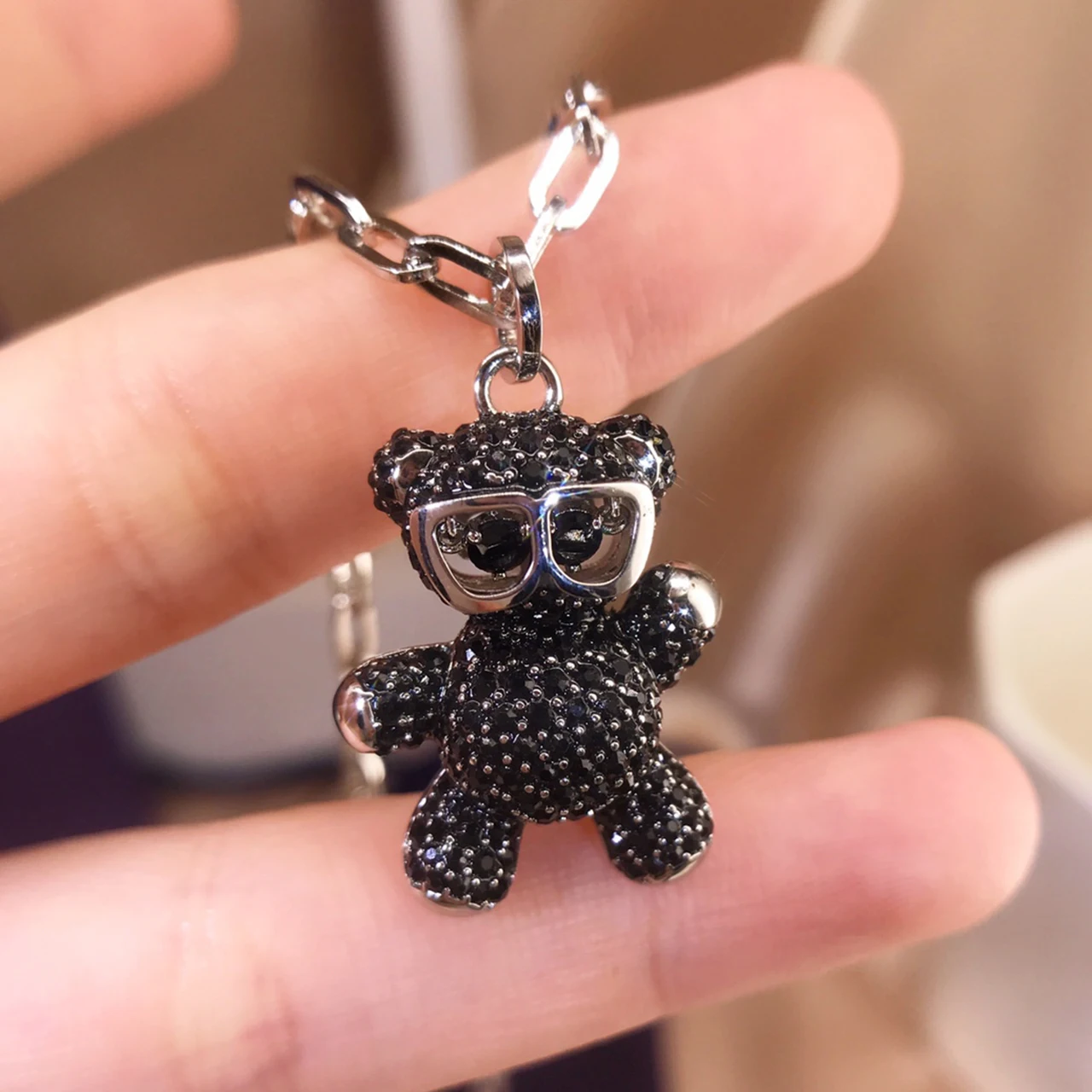 PANDOO Мода 925 серебро оригинальные аксессуары милый ребенок глазурь плюшевый