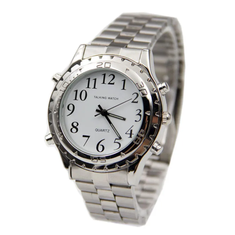 

English Talking Watch For Blind Or Visually Impaired Clock Yourself Round Watches Men Analog Dial Ladies Watch Gifts For Family