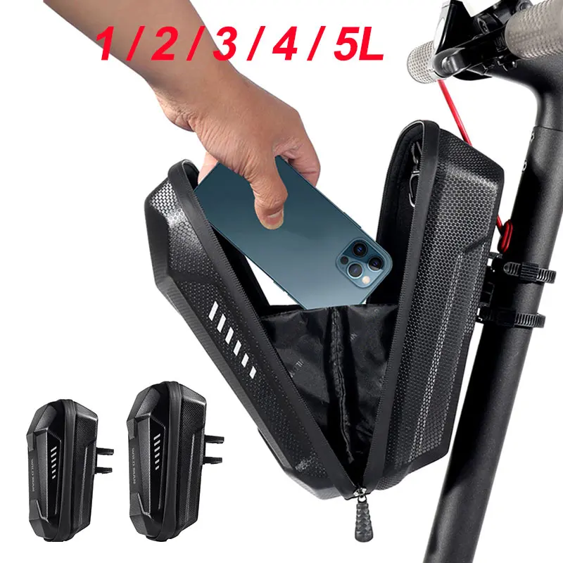 2L/4L Electric Scooter Storage Bag Hard Shell Front Frame Waterproof Folding Bike Head Handle Bag Carry Bags Scooter Accessories