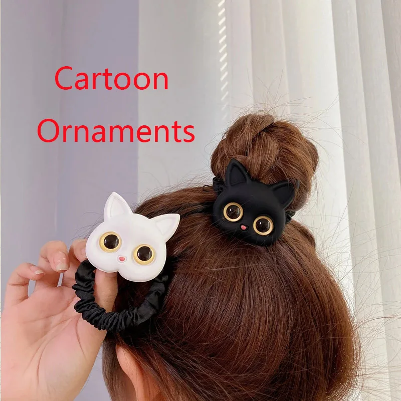 

2023 Women Cute Cat Rubber Bands Elastic Hair Bands Korean Headwear Children For Girls Lovely Hair Accessories Ornaments gift