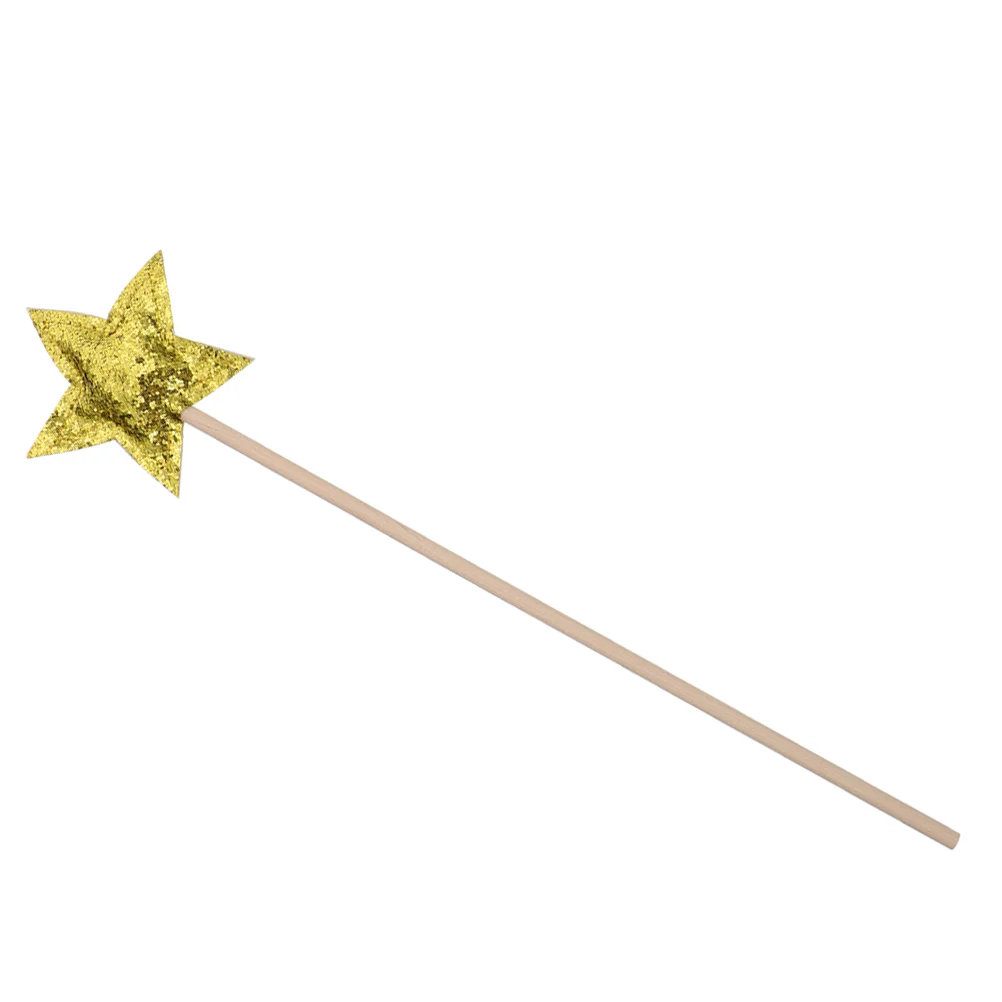 

Witch Decor Wand Star Fairy Wands Girl Fabric Stage Prop Handheld Child Sticks Wood