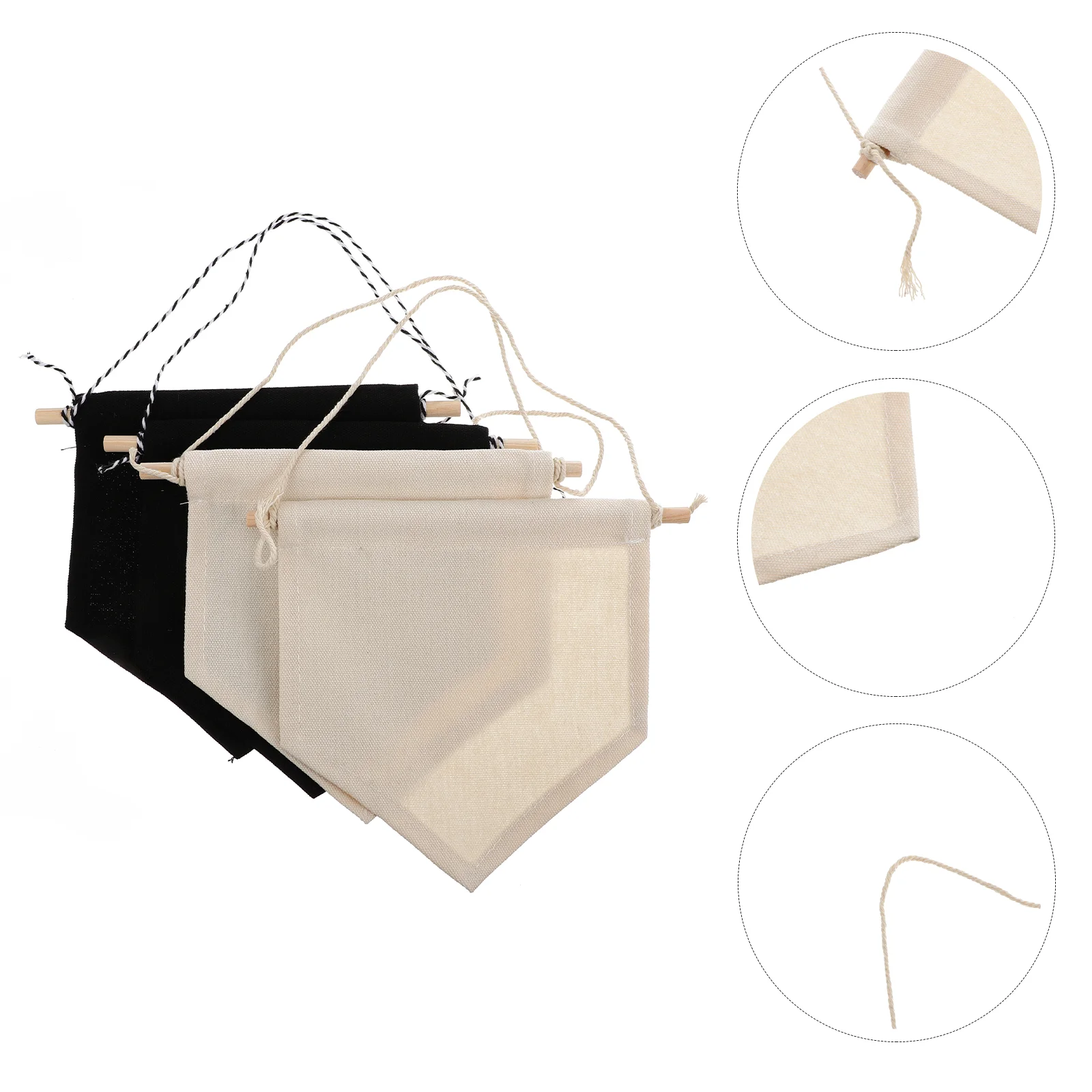 

4 Pcs Blank Canvas Hanging Flag Pin Display Badge Storage Wall Banner Brooch The Sign