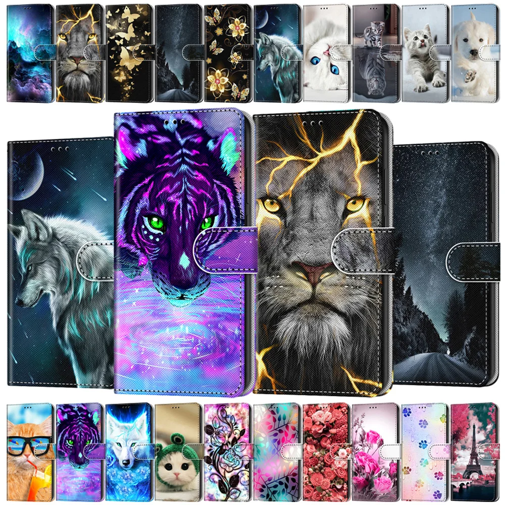 Чехол для Xiaomi Redmi Note 5A Prime роскошные кожаные флип-Чехлы с рисунком кошки телефона 6