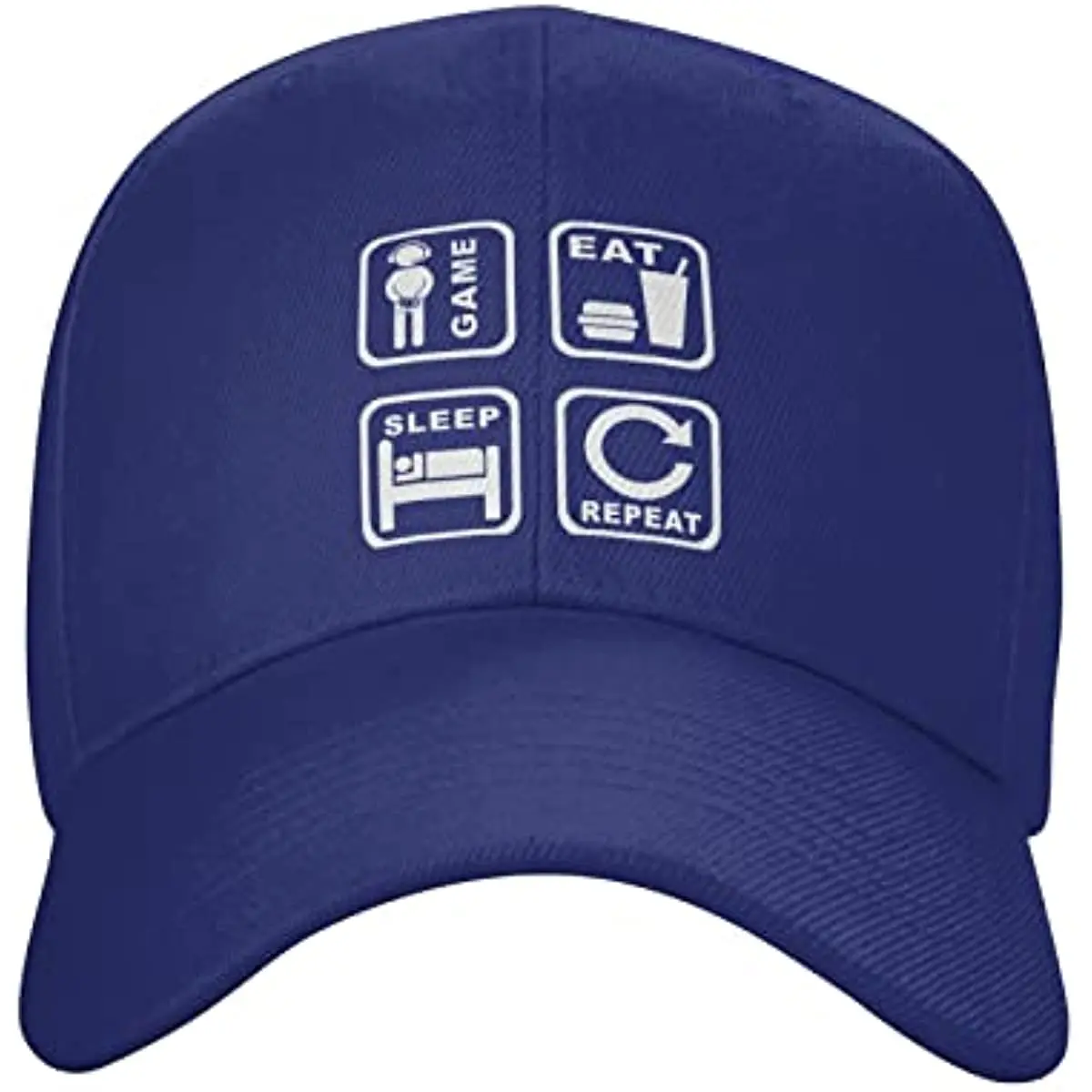 

Eat Sleep Game Repeat Cap Baseball Hat Summer Sports Sunhat Novelty Adjustable Hats Black Dad Caps Four Seasons