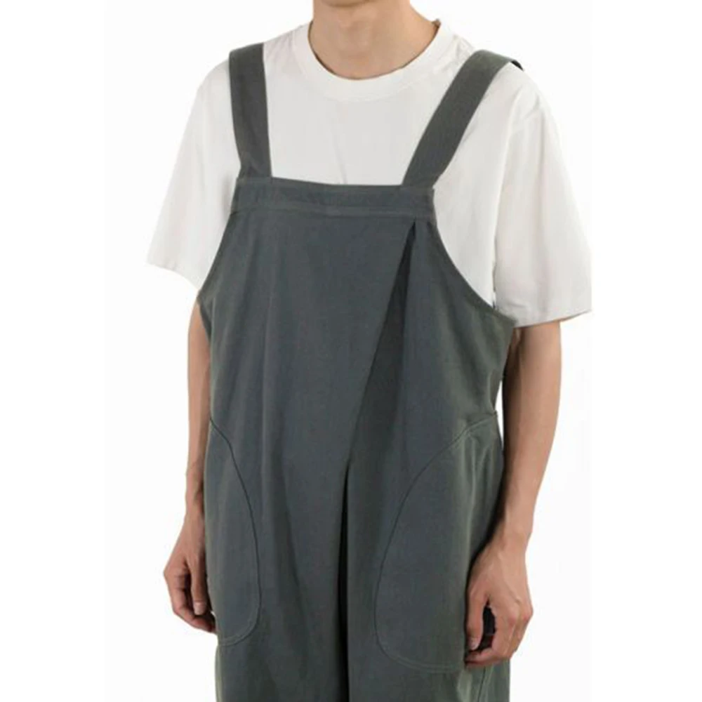 Streetwear Jumpsuit Men Rompers Loose Trousers Cargo Japanese Style Men Solid Oversize Fashion Casual Overall Work