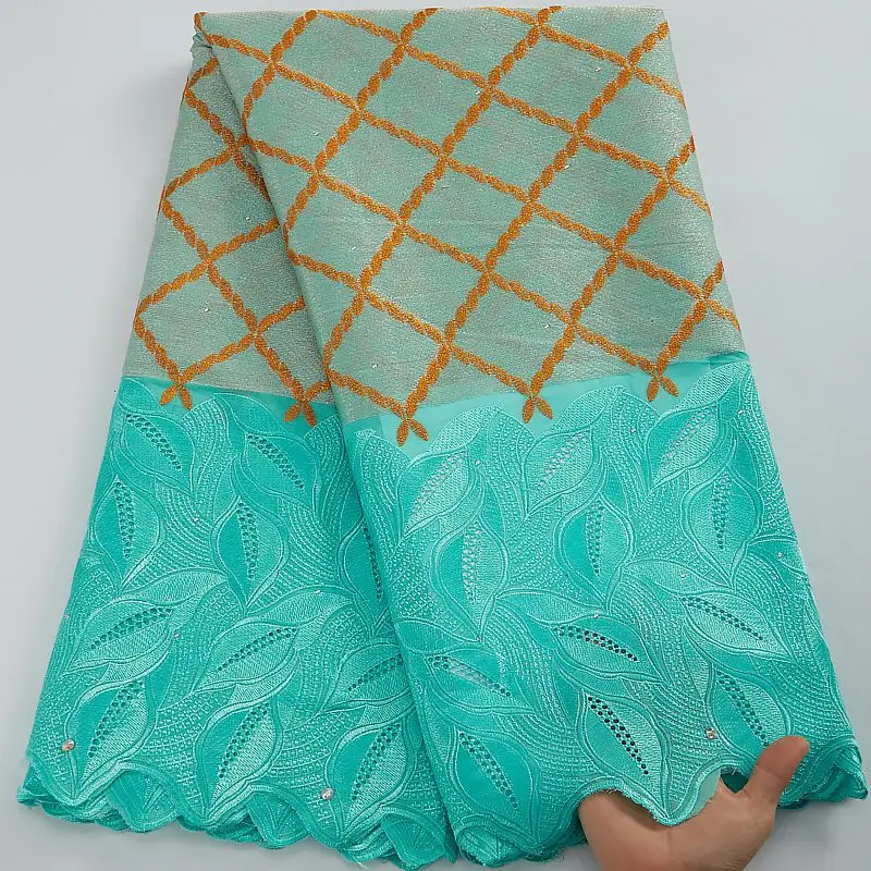 

Африканская кружевная ткань 2022, высококачественное кружево, белая вышивка, нигерийская кружевная ткань из сухого хлопка, швейцарская вуаль...