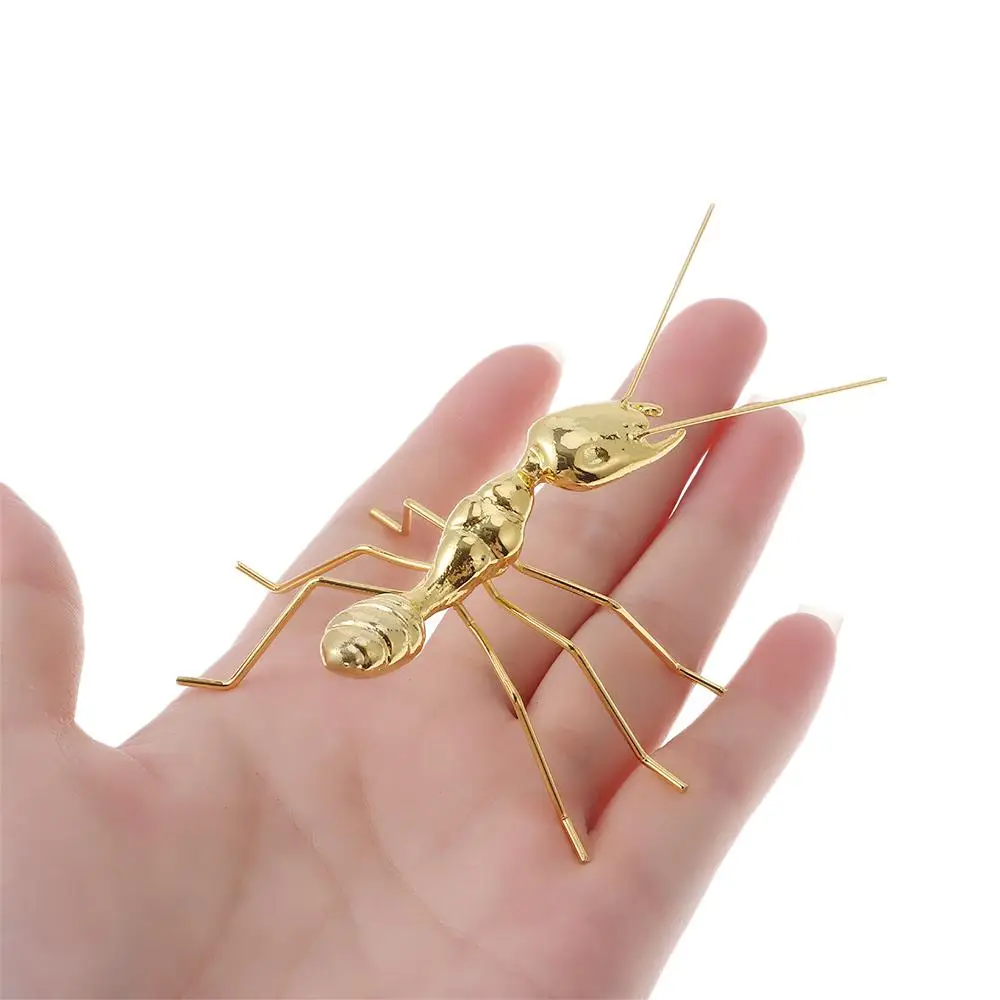 Твердый металлический орнамент сплав Золотая фигурка муравья домашний декор 9 см
