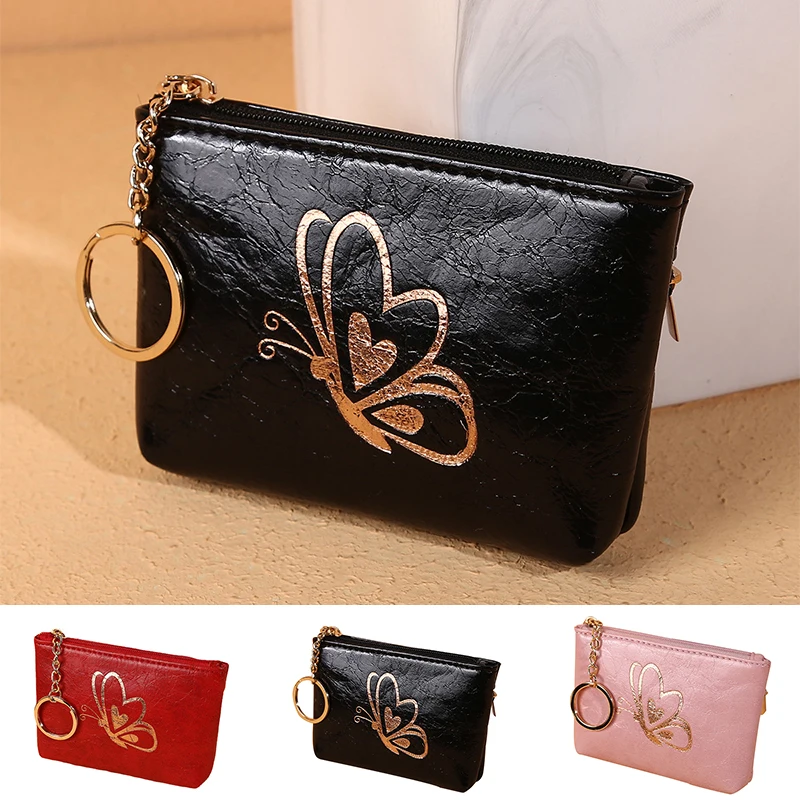 

Multi-colored Coin Purse Zipper Wallet Money Bag Coin Purse Women Pouch Soft Stylish Bronzing Butterfly Printing Can Be Hung
