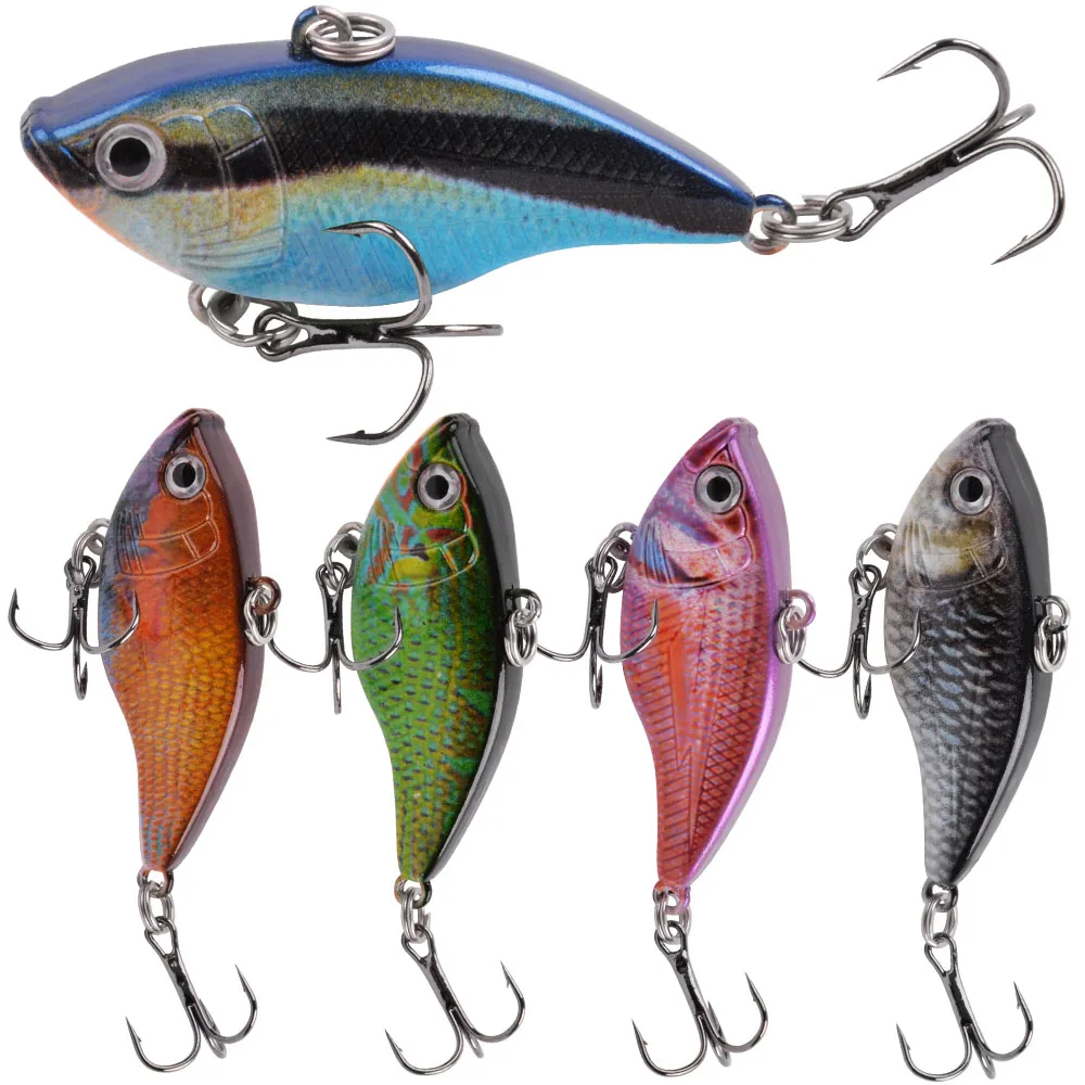 

5Pcs/10Pcs Lipless Crankbait Sinking Fishing Lures VIB Rattle Bait Hard Artificial Swimbait Minnow Lure for Bass Trout Catfish