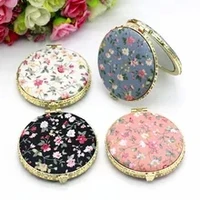 1pc mini makeup compact pocket floral mirror portable two side folding make up mirror women vintage cosmetic mirrors for gift