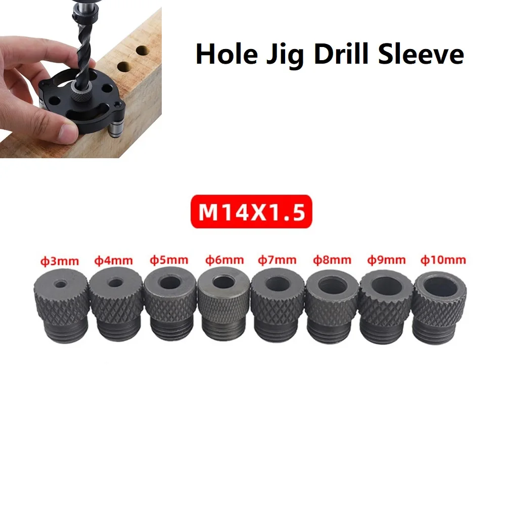

1 Pcs 3-10mm Pocket Hole Jig Drill Sleeve Bushing M14 Dowelling Jig Wood Drilling Guide Locator Carpenter Woodworking Tools