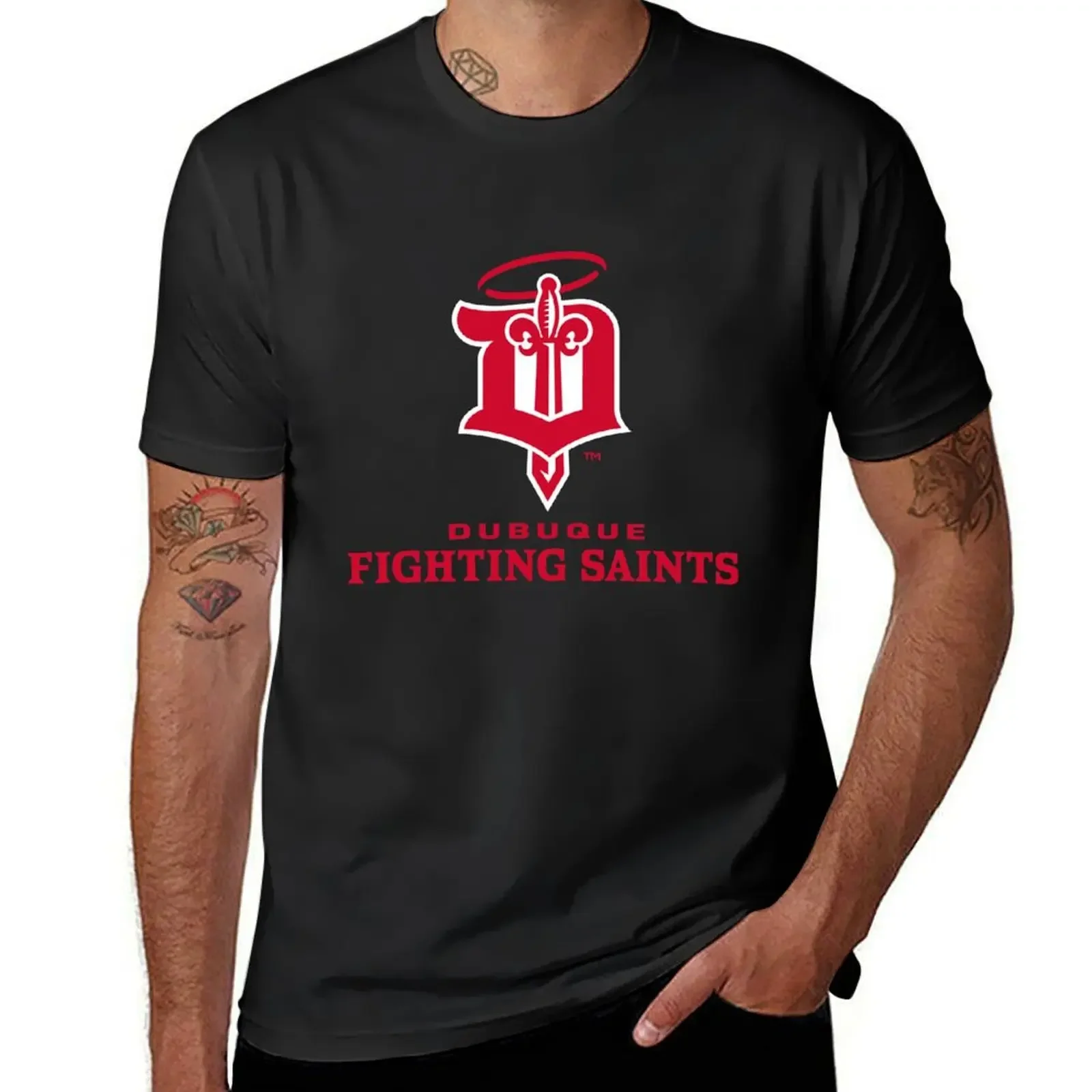 Футболка Dubuque Fighting Saints забавная футболка уличная одежда на день Святого