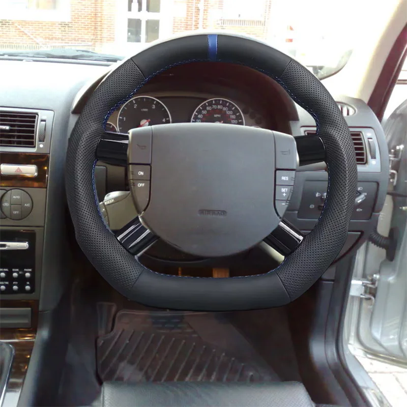 Фото ST220 Перфорированный кожаный руль с плоским дном для Ford Mondeo MK3 2003-2007 гг. №1
