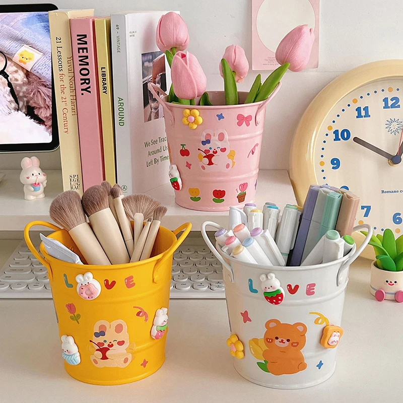 

Kawaii Pen Holder Creative Cute Cartoon DIY Pen Holder Desk Organizer Large Capacity Stationery Storage Box Student Supply