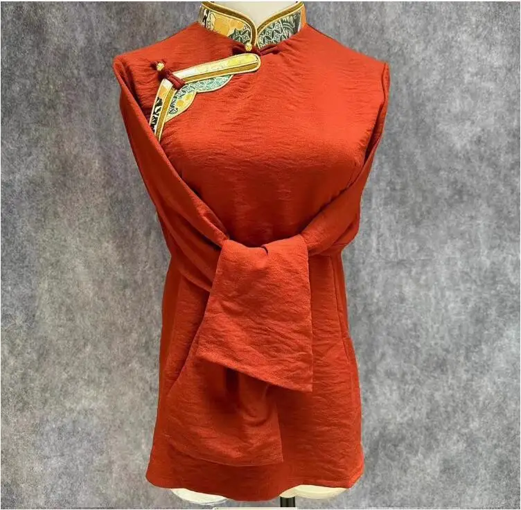 Женская рубашка в тибетском стиле Весенняя винтажная блузка