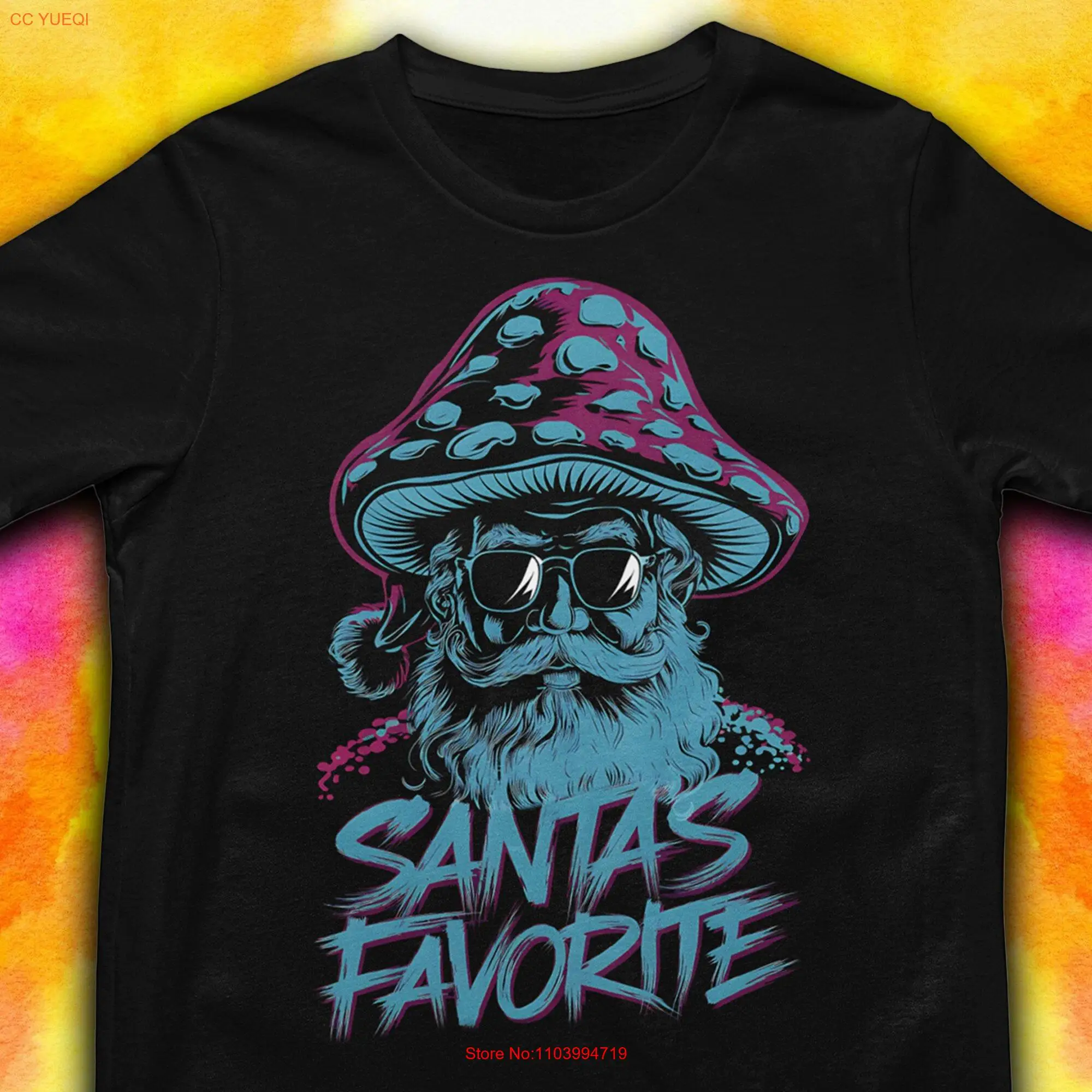 Футболка с рождественским волшебным грибом миколог Санта-Мороз любимый ретро BesT