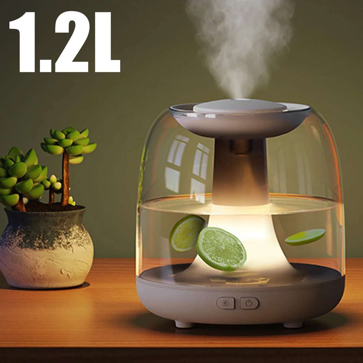 

1.2L Car Air Humidifier 5W Silent Desk Air Purifier Cool Mist Humidifier Night Light Clear Aroma Diffuser Mist Maker Sprayer