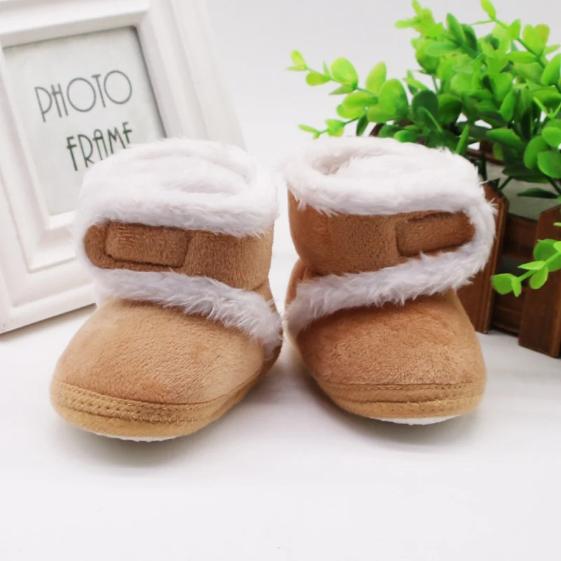 Baywell Spring Winter Warm Newborn Boots 1 Year baby Girls Boys Shoes Toddler Soft Sole Fur Snow Boots 0-18M images - 6