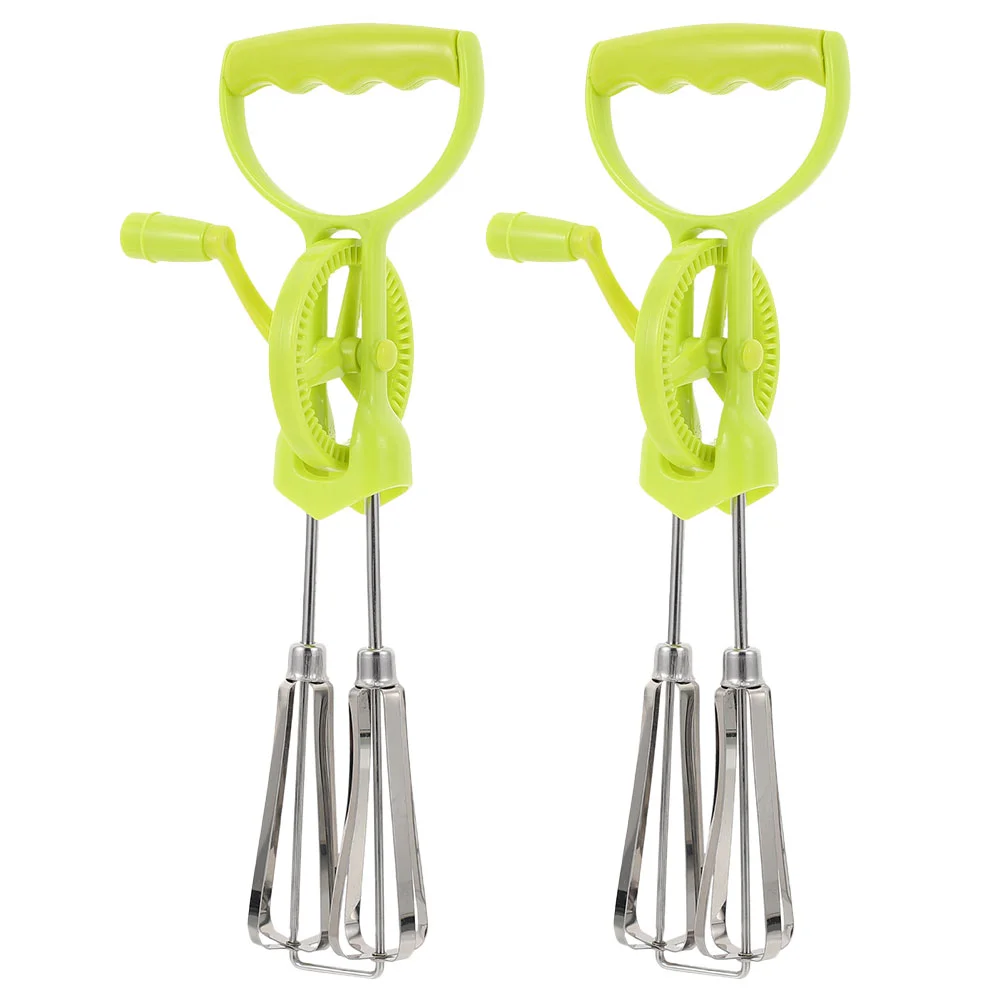 

2 Pcs Stainless Steel Egg Beater Hand Held Mixers Manual Blender Mixing Accessories Tool Plastic Kitchen Tools Supplies