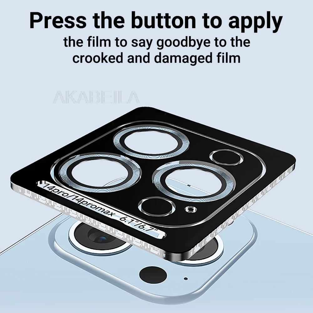 Фото Металлическое кольцо для защиты объектива камеры для iPhone 17 11 16 15 Pro Max 13 14 Plus 12 Mini Air 16promax 17promax Стеклянная пленка для объектива камеры №2