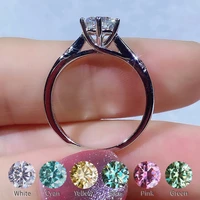 luxury real moissanite ring for women 0 5 2ct s925 sterling silver diamond rings wedding anniversary fine jewelry wholesale