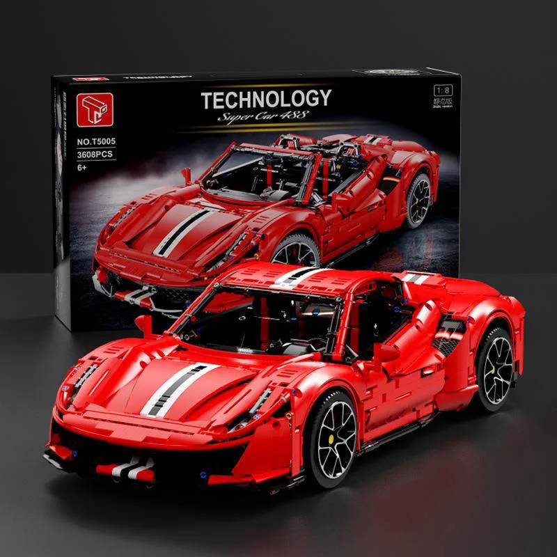 Конструктор феррари совместимый с Lego высокотехнологичный 488 |