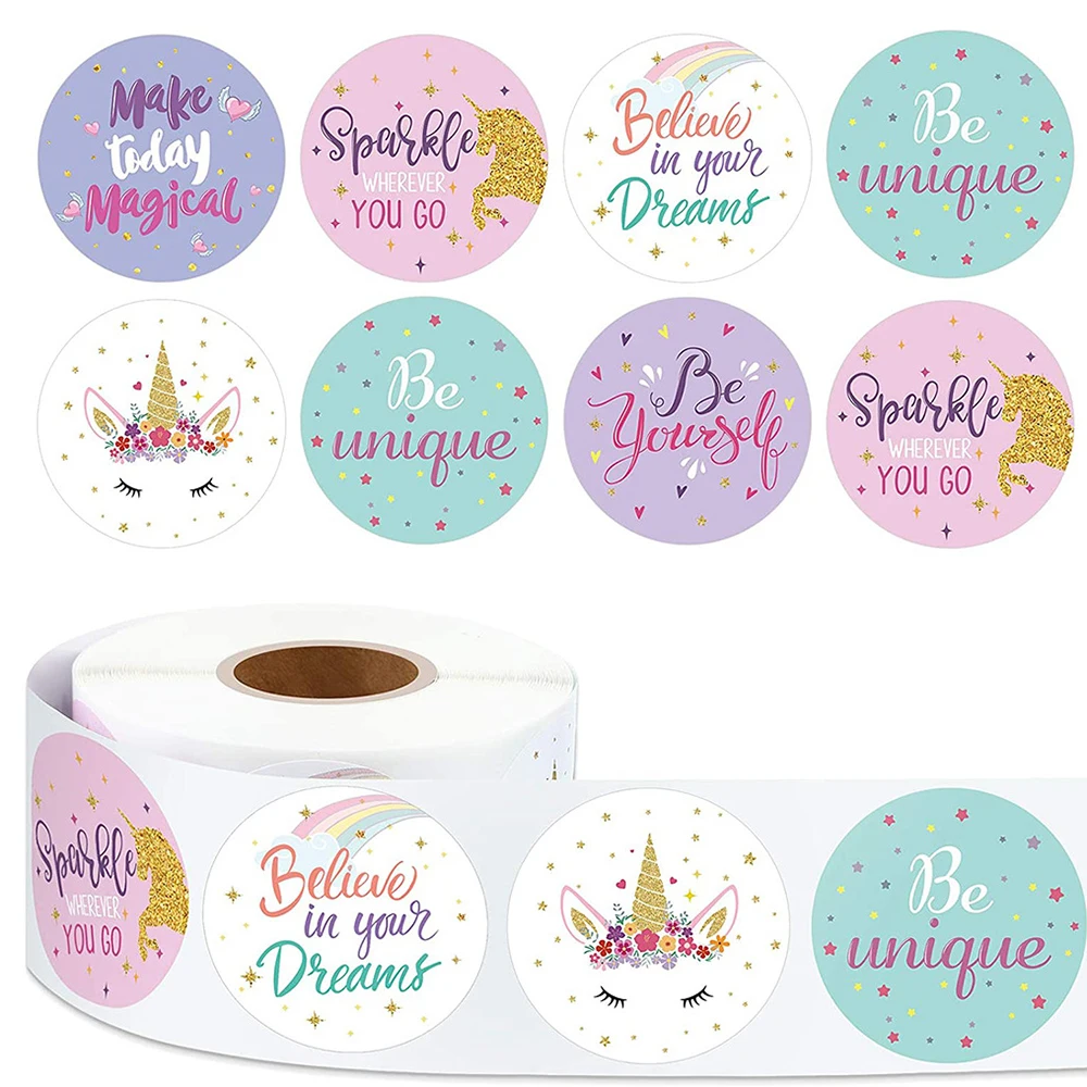 

50-500pcs 1inch Children's Toys Incentive Sticker Office Stationery Decoration Label Gift Scrapbooking Sealing Stickers