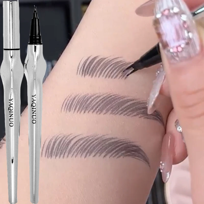 Карандаш для бровей с 2 вилками водостойкий жидкий карандаш макияж Стойкая