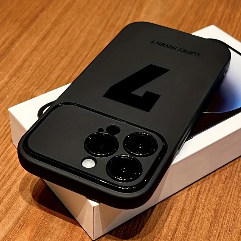Фото Противоударный мягкий силиконовый чехол Lucky Seven с принтом номера 7 для iPhone 17, 16, 15, 14 Plus, 13, 11, 12 Pro, X, XR, XS Max №1