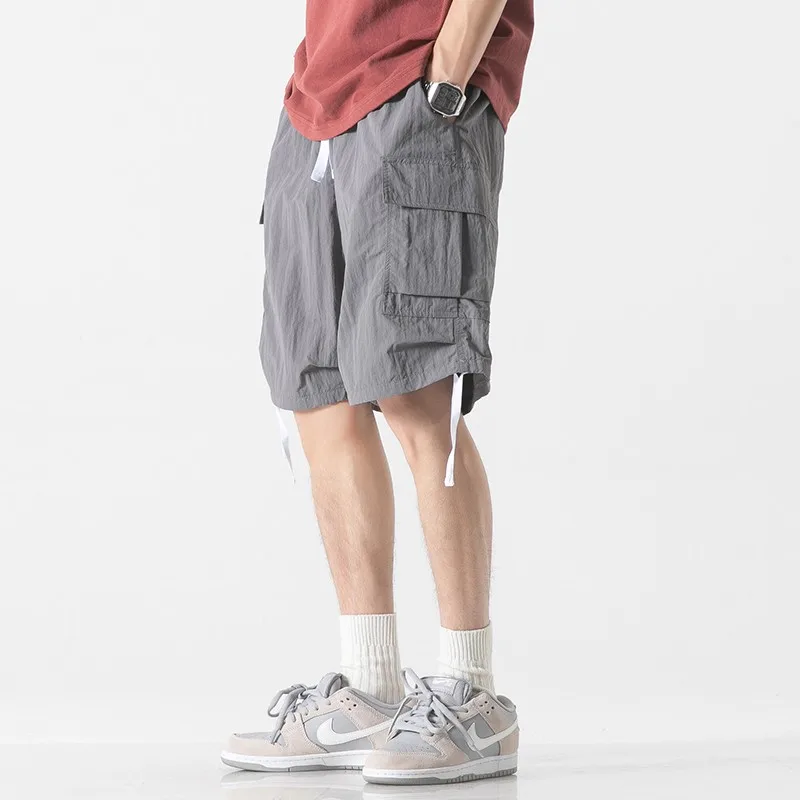 Men's Quick Dry Casual Shorts Men Summer 2022 Solid Pocket Running Beachwear Pants Male Shorts For Men