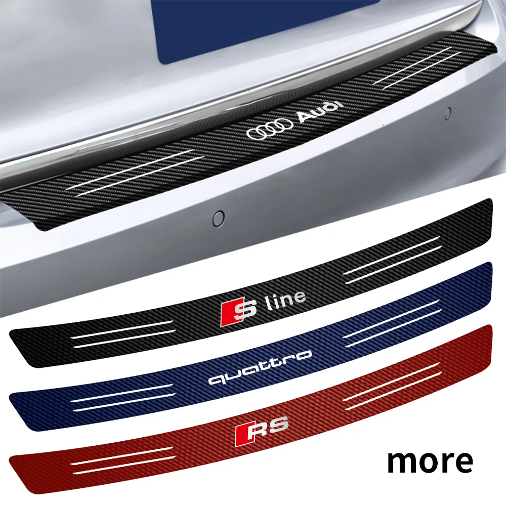 1 комплект защитная наклейка на задний бампер с логотипом из углеродного волокна