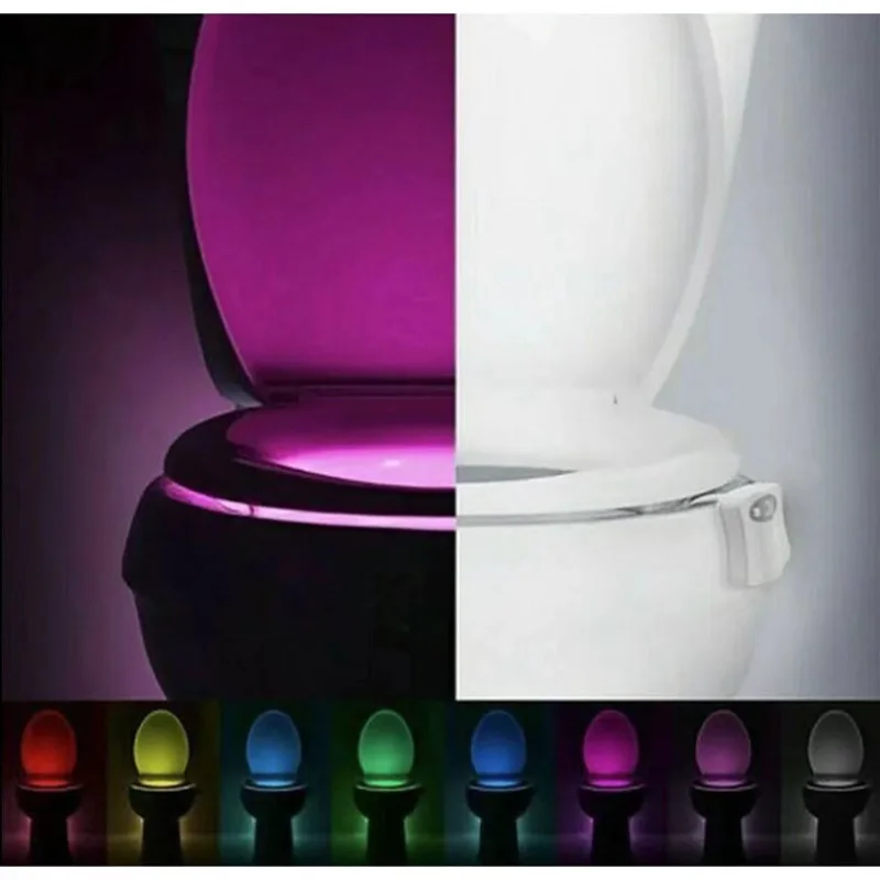 Smart PIR Motion Sensor Night Light Toilet Light Waterproof Toilet Seat For Toilet Bowl Backlight WC Lighting LED Luminaria Lamp