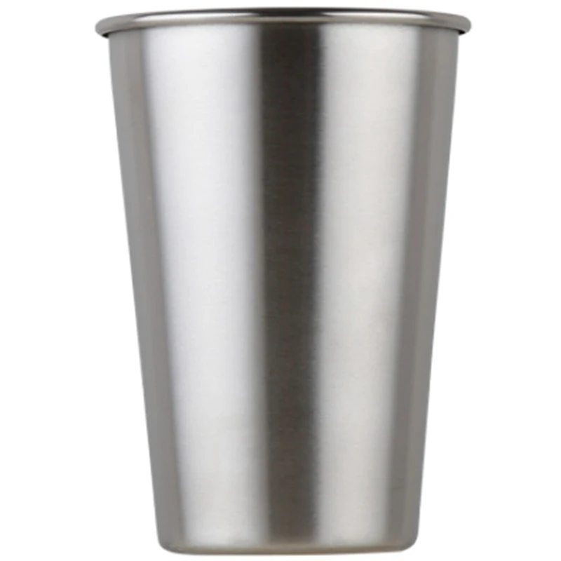 

6 Pack 8 Ounce Stainless Steel Cups Shatterproof Pint Drinking Cups Metal Drinking Glasses For Kids And Adults Silver