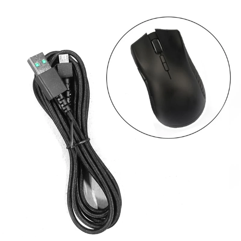 Прочный нейлоновый плетеный USB-кабель для мыши беспроводной связи HyperFlux