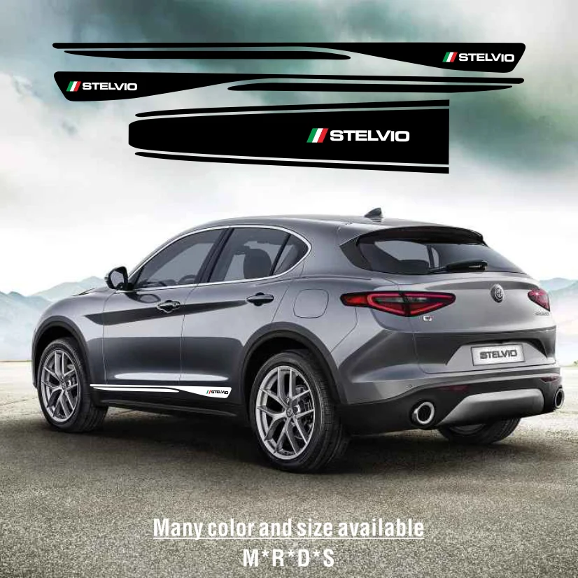 

Car Hood Engine Cover Door Side Stripes Sticker Italian Style Graphics Body Vinyl Decal For Alfa Romeo Stelvio 949 Accessories