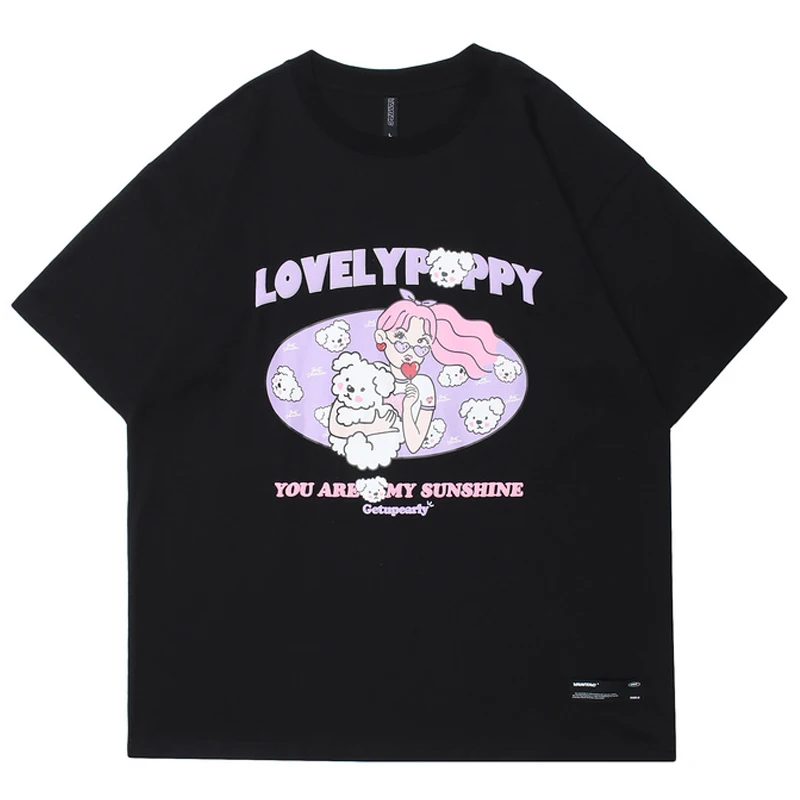 

Мужская футболка с принтом собак, лето 2022, унисекс, женская футболка свободного покроя из 100% хлопка с круглым вырезом, мужские футболки овер...