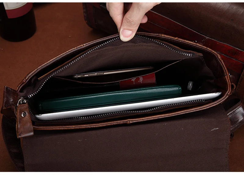 Портфель мужской из натуральной кожи дизайнерский саквояж в стиле ретро