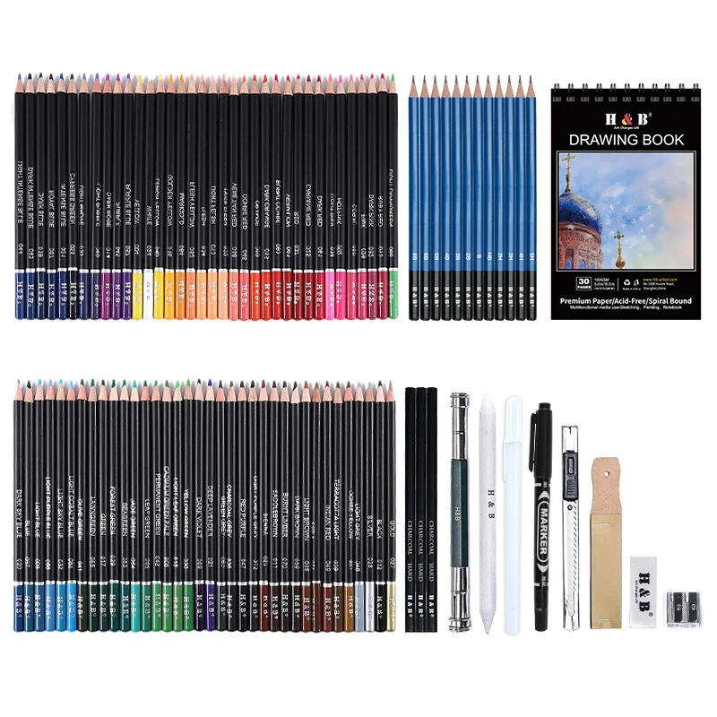 96 Drawing Sketching Kit Set - Pro Art Supplies with Sketchbook & Watercolor Paper - Include Tutorial,Watercolor,Graphite Pencil