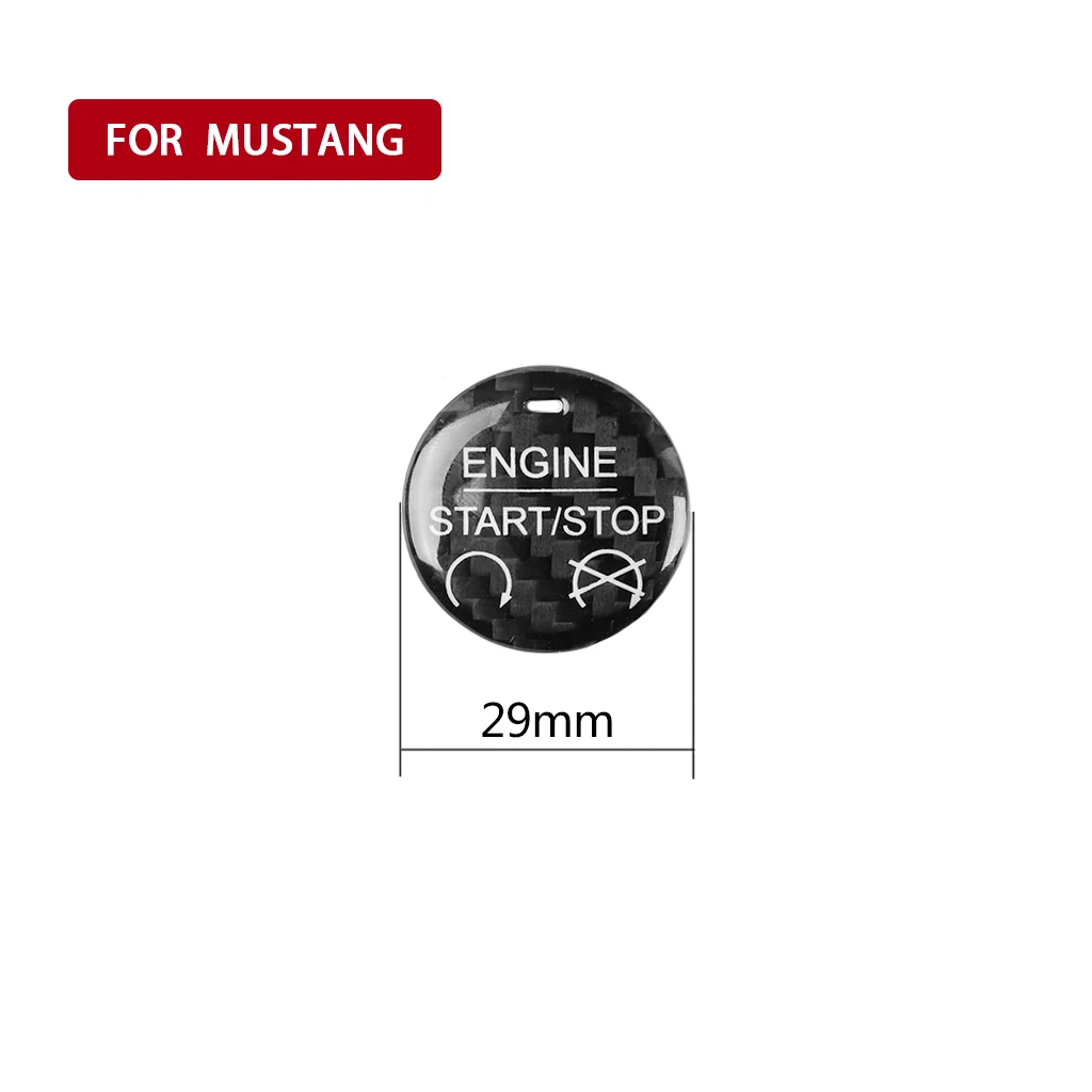 Фото Автомобильная наклейка из углеродного волокна для Ford Mustang 2015-2019 кнопка запуска и остановки двигателя, декоративная крышка, аксессуары для салона автомобиля №4