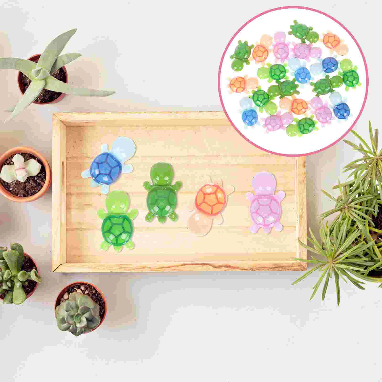 

20 Pcs Mini Turtle Tiny Figurines Micro Landscape Decoration Cupcake Decorating Statue Toy Miniature Animal Decorate