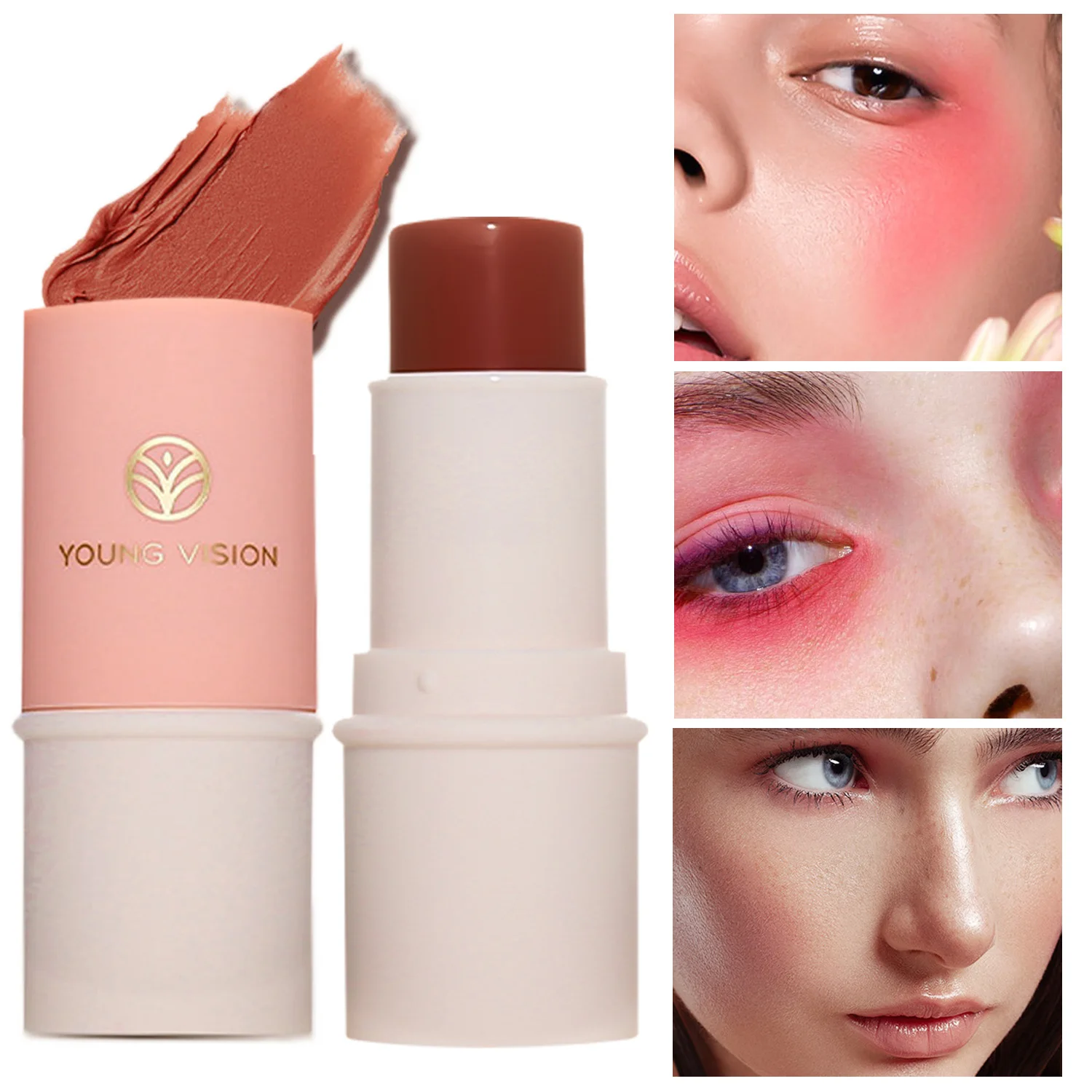 

6 Color Lazy Highlight Blush Contour Stick Monochrome Long-lasting Waterproof Blush Eyeshadow Cream Multi-function Makeup Stick