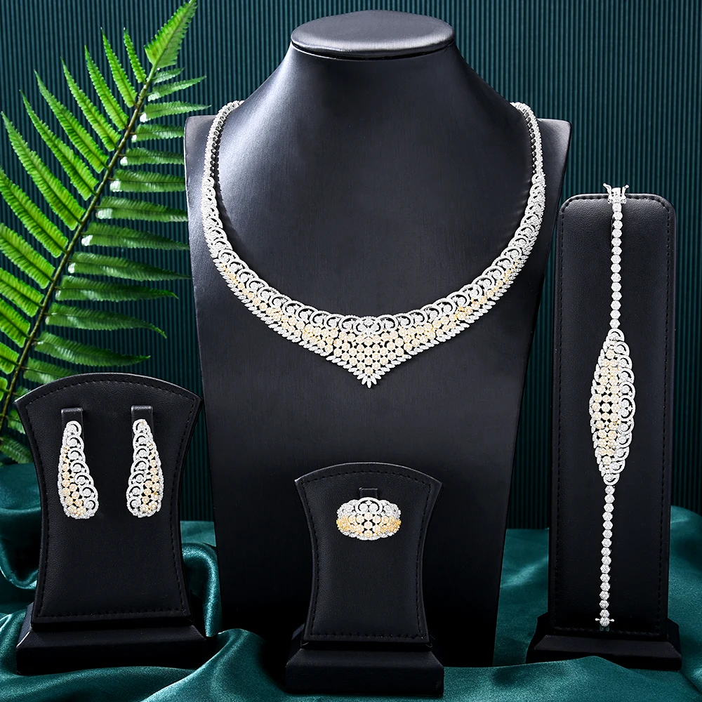 

GODKI Luxury Star Flower Leaf Nigerian Trendy Jewelry sets For Women Wedding Cubic Zircon CZ Dubai Gold Bridal Jewelry Set 2023