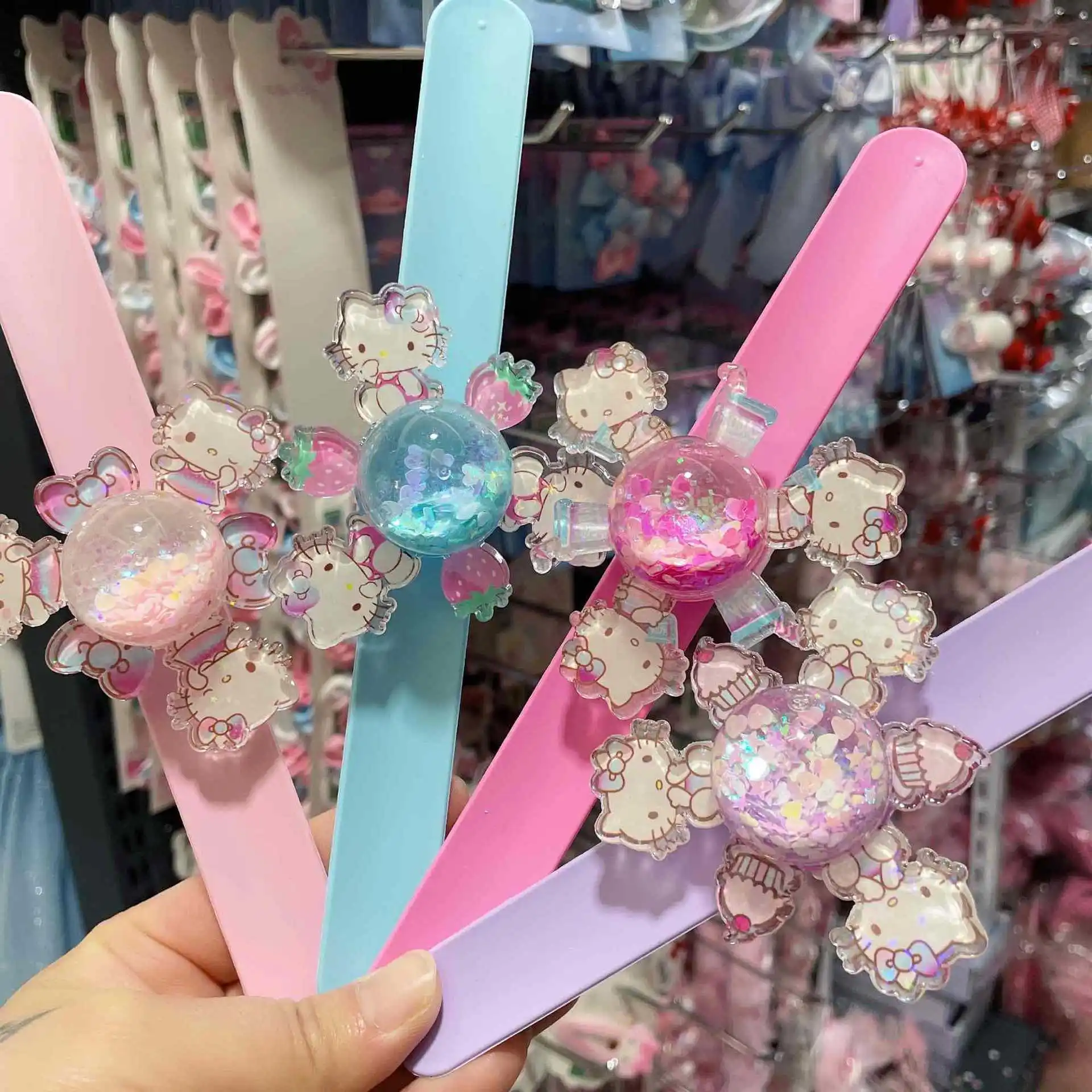 

Авторизованный Оригинальный детский вращающийся браслет Hello Kitty, мультяшный браслет с зыбучим песком, детские игрушки helloKitty