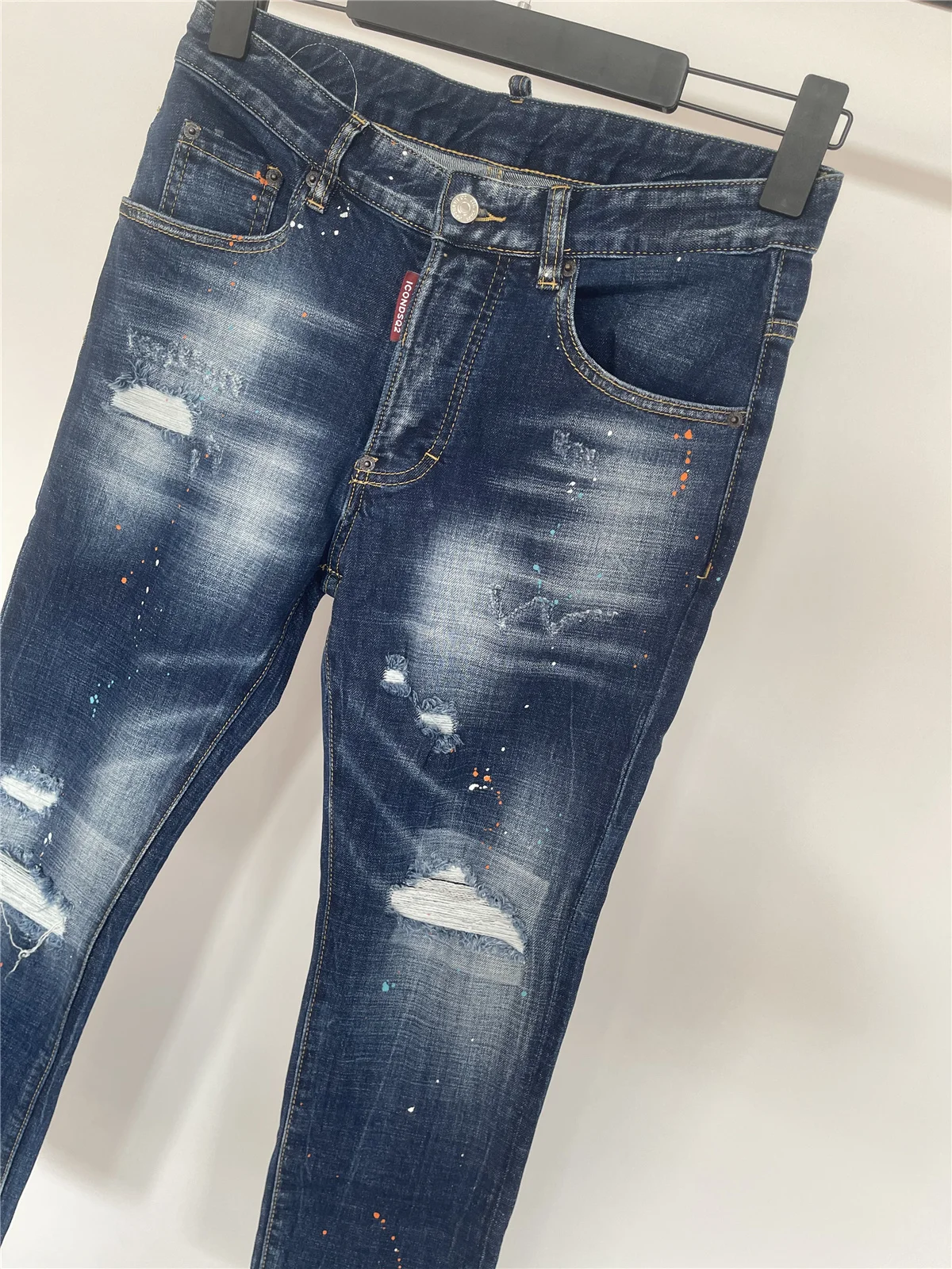 2024 осенне-зимняя новая стирка шлифовка отверстие патч краска трехмерная резка