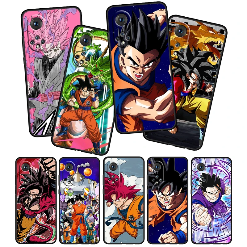 

Dragon Ball Cute Son Goku For Honor 60 50 30 20 Pro Plus 5G Funda Coque Capa Magic3 Play5 5T TPU Soft Silicone Black Phone Case