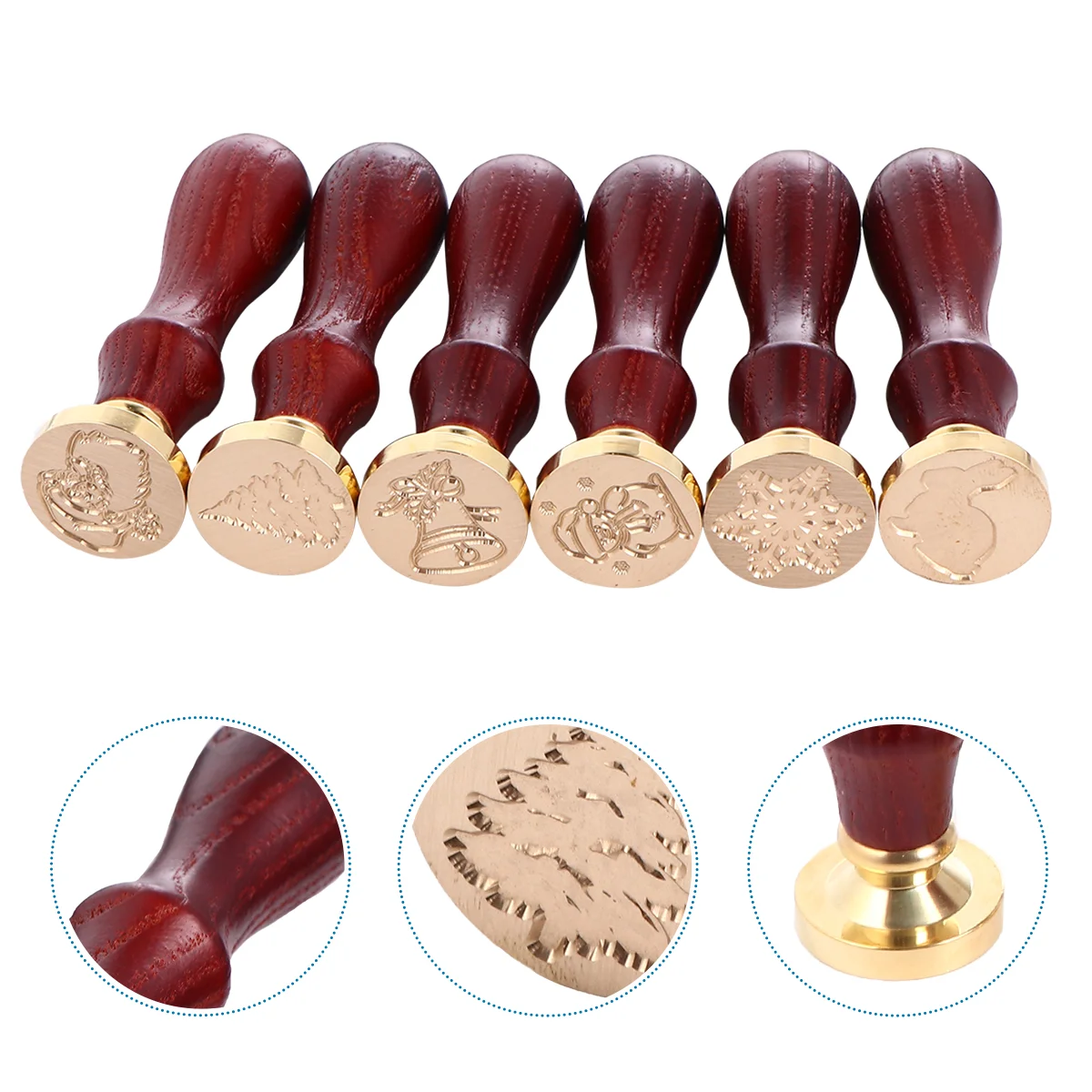 

Christmas Wax Stamp Seal Stamps Cards Kit Snowflake Wooden Holiday Sealing Sealer